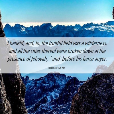 Picture 06 - Jeremiah 4:26 ASV - I beheld, and, lo, the fruitful field was a - Bible Verse Picture