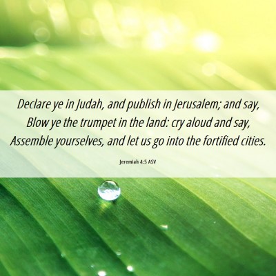 Picture 06 - Jeremiah 4:5 ASV - Declare ye in Judah, and publish in Jerusalem; - Bible Verse Picture