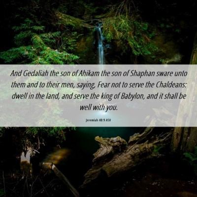 Picture 06 - Jeremiah 40:9 ASV - And Gedaliah the son of Ahikam the son of Shaphan - Bible Verse Picture