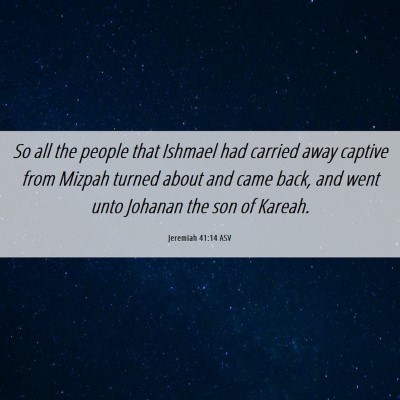 Picture 06 - Jeremiah 41:14 ASV - So all the people that Ishmael had carried away - Bible Verse Picture