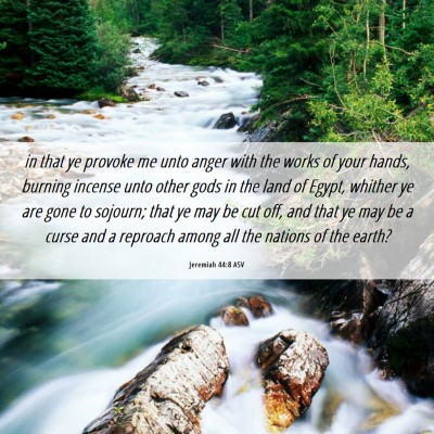 Picture 06 - Jeremiah 44:8 ASV - in that ye provoke me unto anger with the works - Bible Verse Picture