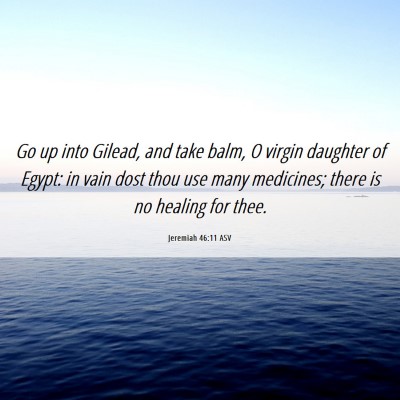 Picture 06 - Jeremiah 46:11 ASV - Go up into Gilead, and take balm, O virgin - Bible Verse Picture