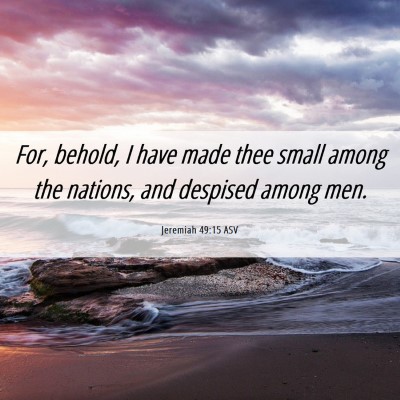 Picture 06 - Jeremiah 49:15 ASV - For, behold, I have made thee small among the - Bible Verse Picture
