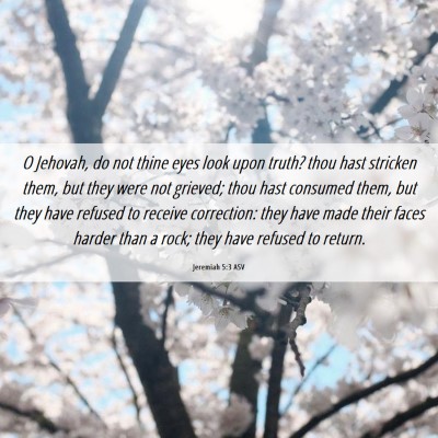 Picture 06 - Jeremiah 5:3 ASV - O Jehovah, do not thine eyes look upon truth? - Bible Verse Picture