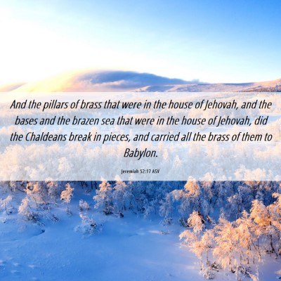 Picture 06 - Jeremiah 52:17 ASV - And the pillars of brass that were in the house - Bible Verse Picture