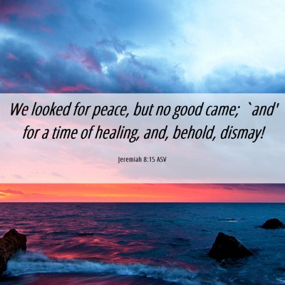 Picture 06 - Jeremiah 8:15 ASV - We looked for peace, but no good came; `and' for - Bible Verse Picture