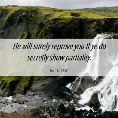 Picture 06 - Job 13:10 ASV - He will surely reprove you If ye do secretly show - Bible Verse Picture