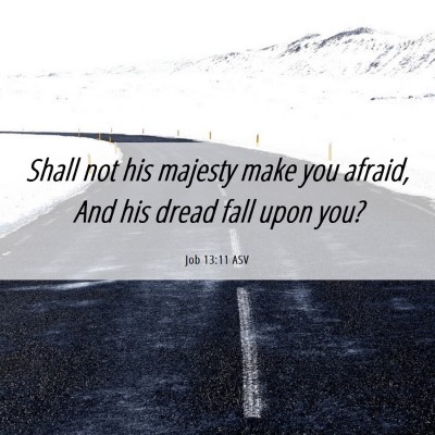 Picture 06 - Job 13:11 ASV - Shall not his majesty make you afraid, And his - Bible Verse Picture