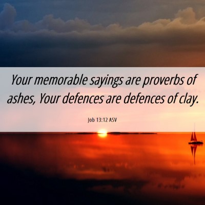 Picture 06 - Job 13:12 ASV - Your memorable sayings are proverbs of ashes, - Bible Verse Picture