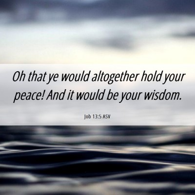 Picture 06 - Job 13:5 ASV - Oh that ye would altogether hold your peace! And - Bible Verse Picture