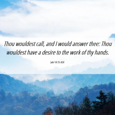 Picture 06 - Job 14:15 ASV - Thou wouldest call, and I would answer thee: Thou - Bible Verse Picture