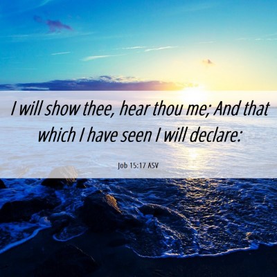Picture 06 - Job 15:17 ASV - I will show thee, hear thou me; And that which I - Bible Verse Picture