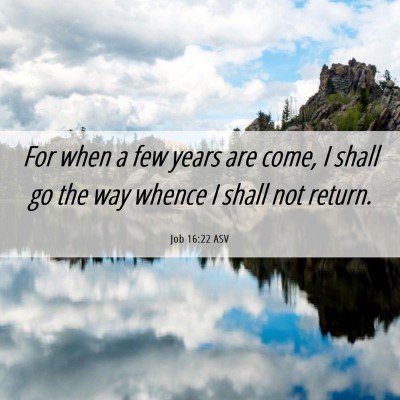 Picture 06 - Job 16:22 ASV - For when a few years are come, I shall go the way - Bible Verse Picture