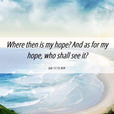 Picture 06 - Job 17:15 ASV - Where then is my hope? And as for my hope, who - Bible Verse Picture