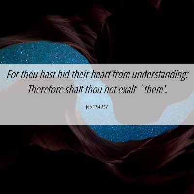 Picture 06 - Job 17:4 ASV - For thou hast hid their heart from understanding: - Bible Verse Picture
