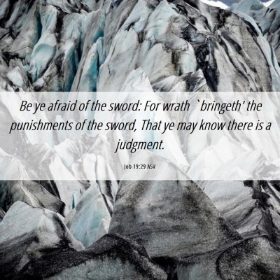 Picture 06 - Job 19:29 ASV - Be ye afraid of the sword: For wrath `bringeth' - Bible Verse Picture
