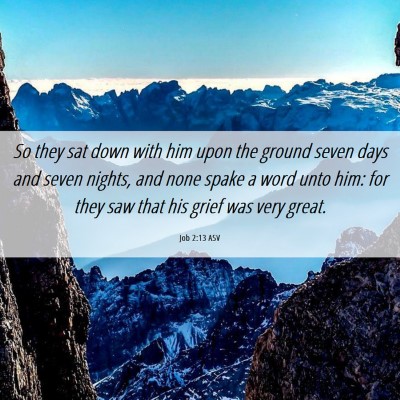 Picture 06 - Job 2:13 ASV - So they sat down with him upon the ground seven - Bible Verse Picture