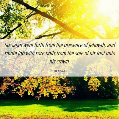 Picture 06 - Job 2:7 ASV - So Satan went forth from the presence of Jehovah, - Bible Verse Picture