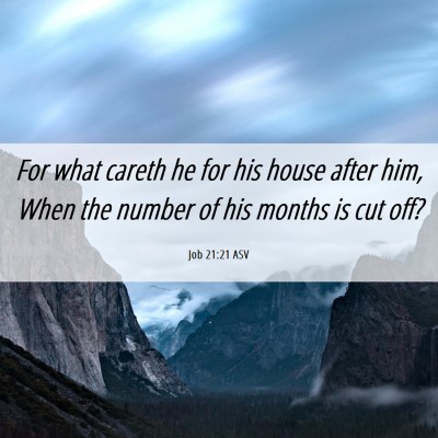 Picture 06 - Job 21:21 ASV - For what careth he for his house after him, When - Bible Verse Picture