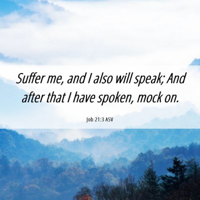 Picture 06 - Job 21:3 ASV - Suffer me, and I also will speak; And after that - Bible Verse Picture