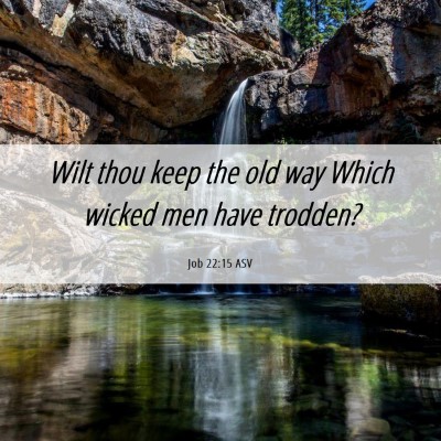 Picture 06 - Job 22:15 ASV - Wilt thou keep the old way Which wicked men have - Bible Verse Picture