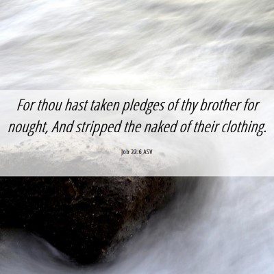 Picture 06 - Job 22:6 ASV - For thou hast taken pledges of thy brother for - Bible Verse Picture