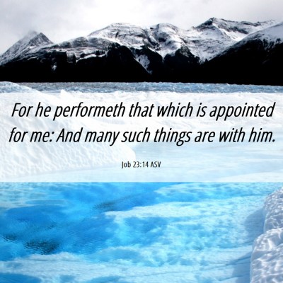 Picture 06 - Job 23:14 ASV - For he performeth that which is appointed for me: - Bible Verse Picture