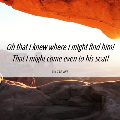 Picture 06 - Job 23:3 ASV - Oh that I knew where I might find him! That I - Bible Verse Picture