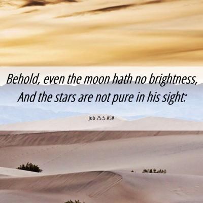 Picture 06 - Job 25:5 ASV - Behold, even the moon hath no brightness, And the - Bible Verse Picture