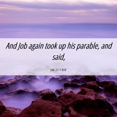 Picture 06 - Job 27:1 ASV - And Job again took up his parable, and - Bible Verse Picture