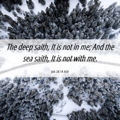 Picture 06 - Job 28:14 ASV - The deep saith, It is not in me; And the sea - Bible Verse Picture