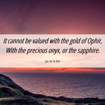 Picture 06 - Job 28:16 ASV - It cannot be valued with the gold of Ophir, With - Bible Verse Picture