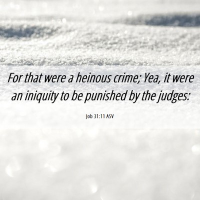 Picture 06 - Job 31:11 ASV - For that were a heinous crime; Yea, it were an - Bible Verse Picture