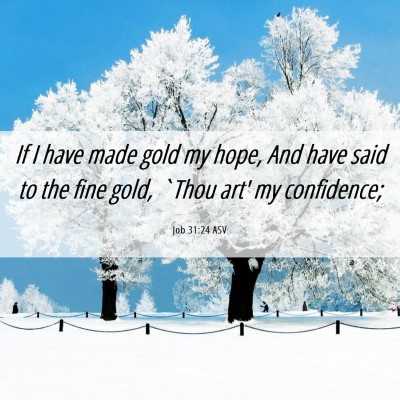 Picture 06 - Job 31:24 ASV - If I have made gold my hope, And have said to the - Bible Verse Picture