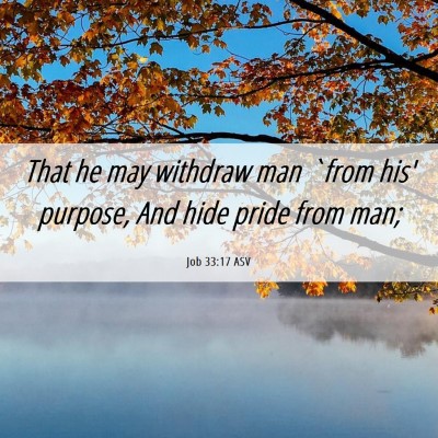 Picture 06 - Job 33:17 ASV - That he may withdraw man `from his' purpose, And - Bible Verse Picture