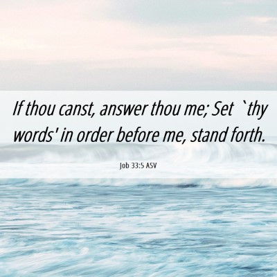 Picture 06 - Job 33:5 ASV - If thou canst, answer thou me; Set `thy words' in - Bible Verse Picture