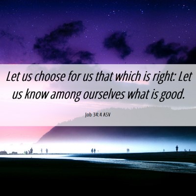 Picture 06 - Job 34:4 ASV - Let us choose for us that which is right: Let us - Bible Verse Picture