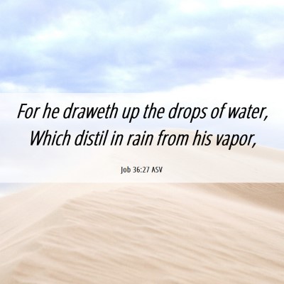Picture 06 - Job 36:27 ASV - For he draweth up the drops of water, Which - Bible Verse Picture