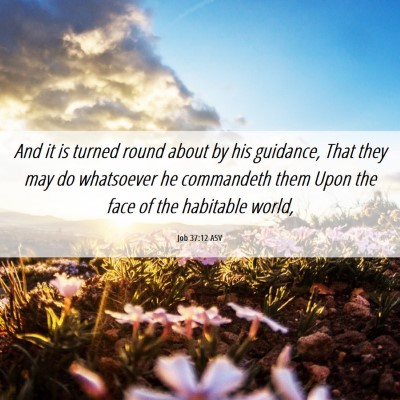 Picture 06 - Job 37:12 ASV - And it is turned round about by his guidance, - Bible Verse Picture