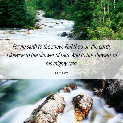 Picture 06 - Job 37:6 ASV - For he saith to the snow, Fall thou on the earth; - Bible Verse Picture
