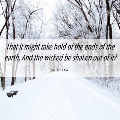 Picture 06 - Job 38:13 ASV - That it might take hold of the ends of the earth, - Bible Verse Picture