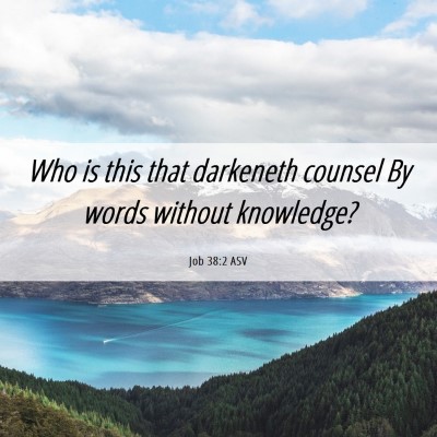 Picture 06 - Job 38:2 ASV - Who is this that darkeneth counsel By words - Bible Verse Picture