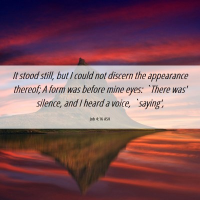 Picture 06 - Job 4:16 ASV - It stood still, but I could not discern the - Bible Verse Picture