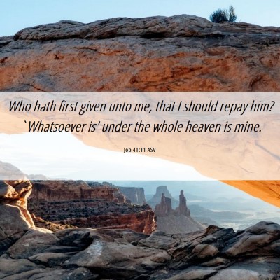 Picture 06 - Job 41:11 ASV - Who hath first given unto me, that I should repay - Bible Verse Picture