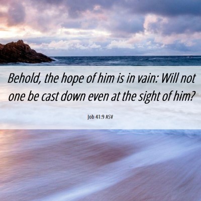 Picture 06 - Job 41:9 ASV - Behold, the hope of him is in vain: Will not one - Bible Verse Picture