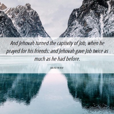Picture 06 - Job 42:10 ASV - And Jehovah turned the captivity of Job, when he - Bible Verse Picture