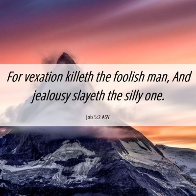 Picture 06 - Job 5:2 ASV - For vexation killeth the foolish man, And - Bible Verse Picture