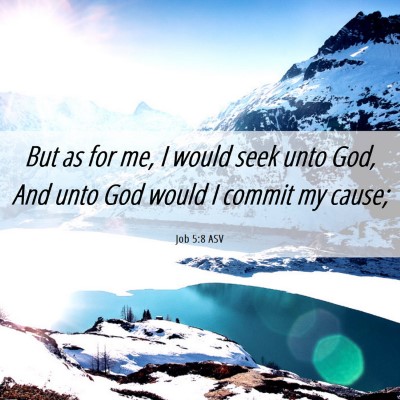 Picture 06 - Job 5:8 ASV - But as for me, I would seek unto God, And unto - Bible Verse Picture
