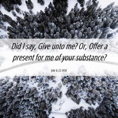 Picture 06 - Job 6:22 ASV - Did I say, Give unto me? Or, Offer a present for - Bible Verse Picture