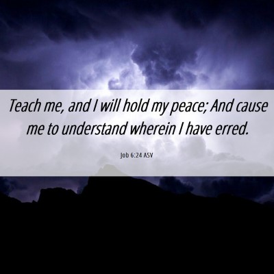 Picture 06 - Job 6:24 ASV - Teach me, and I will hold my peace; And cause me - Bible Verse Picture